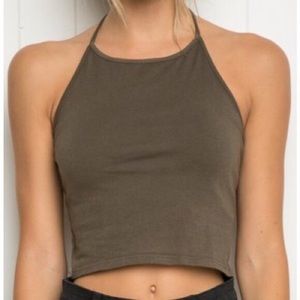olive green halter